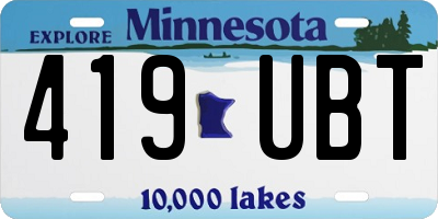 MN license plate 419UBT