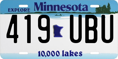MN license plate 419UBU