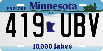 MN license plate 419UBV