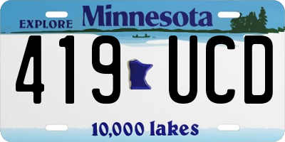 MN license plate 419UCD