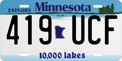 MN license plate 419UCF