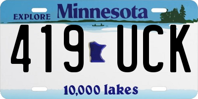 MN license plate 419UCK