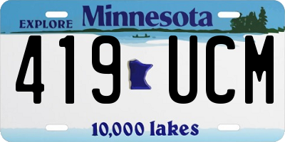 MN license plate 419UCM