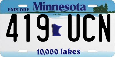 MN license plate 419UCN