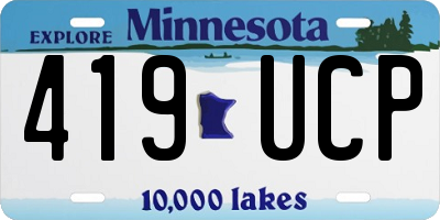 MN license plate 419UCP