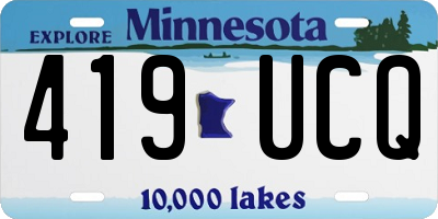 MN license plate 419UCQ