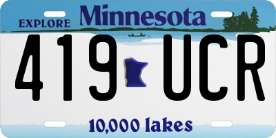 MN license plate 419UCR