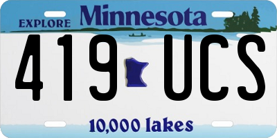 MN license plate 419UCS