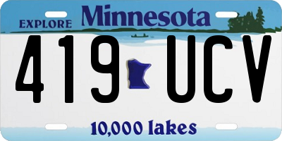 MN license plate 419UCV