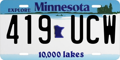 MN license plate 419UCW