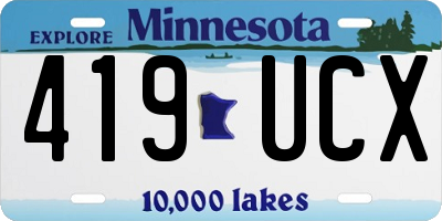 MN license plate 419UCX