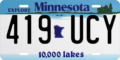 MN license plate 419UCY