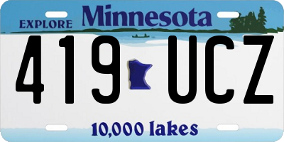 MN license plate 419UCZ