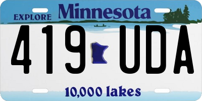 MN license plate 419UDA