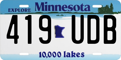MN license plate 419UDB