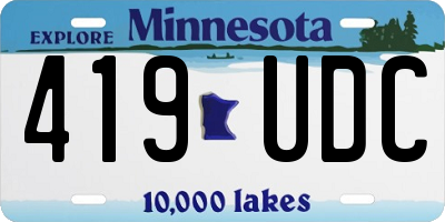 MN license plate 419UDC
