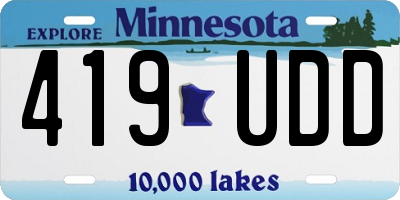 MN license plate 419UDD