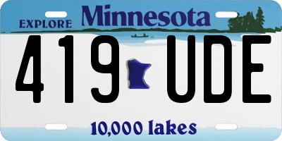 MN license plate 419UDE