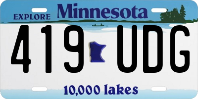 MN license plate 419UDG