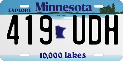 MN license plate 419UDH