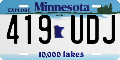 MN license plate 419UDJ