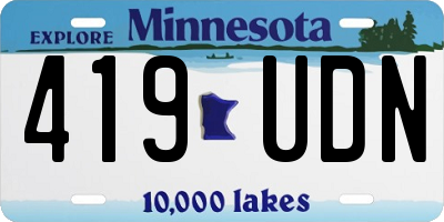 MN license plate 419UDN