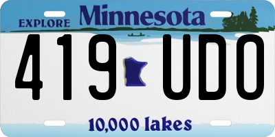 MN license plate 419UDO