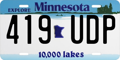 MN license plate 419UDP