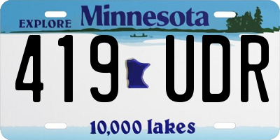 MN license plate 419UDR