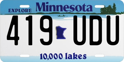 MN license plate 419UDU