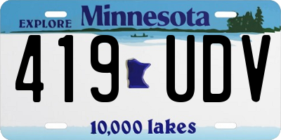 MN license plate 419UDV