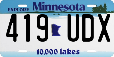 MN license plate 419UDX