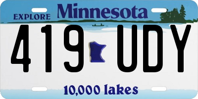 MN license plate 419UDY