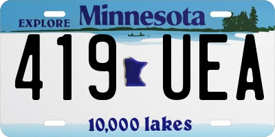 MN license plate 419UEA
