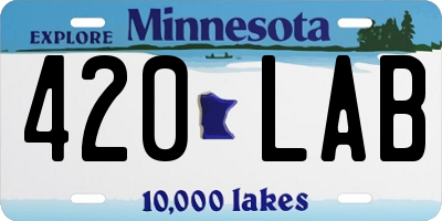 MN license plate 420LAB