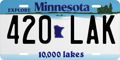 MN license plate 420LAK