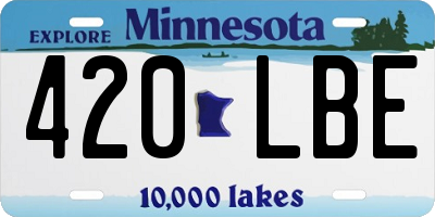 MN license plate 420LBE