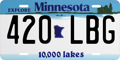 MN license plate 420LBG