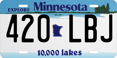 MN license plate 420LBJ
