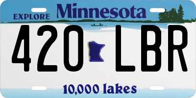 MN license plate 420LBR