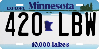MN license plate 420LBW