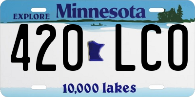 MN license plate 420LCO