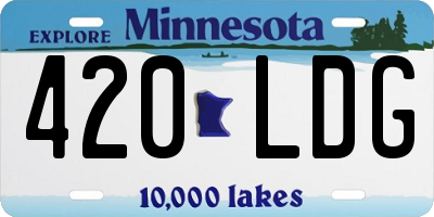 MN license plate 420LDG