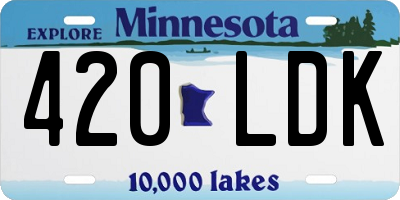 MN license plate 420LDK