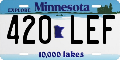 MN license plate 420LEF
