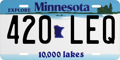 MN license plate 420LEQ