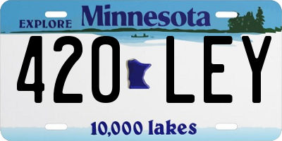 MN license plate 420LEY