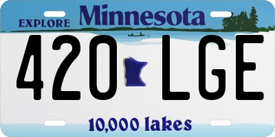 MN license plate 420LGE