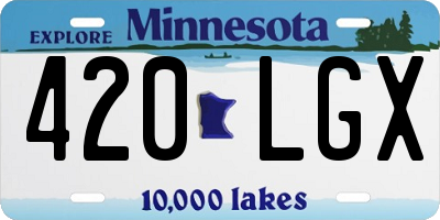 MN license plate 420LGX