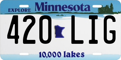 MN license plate 420LIG